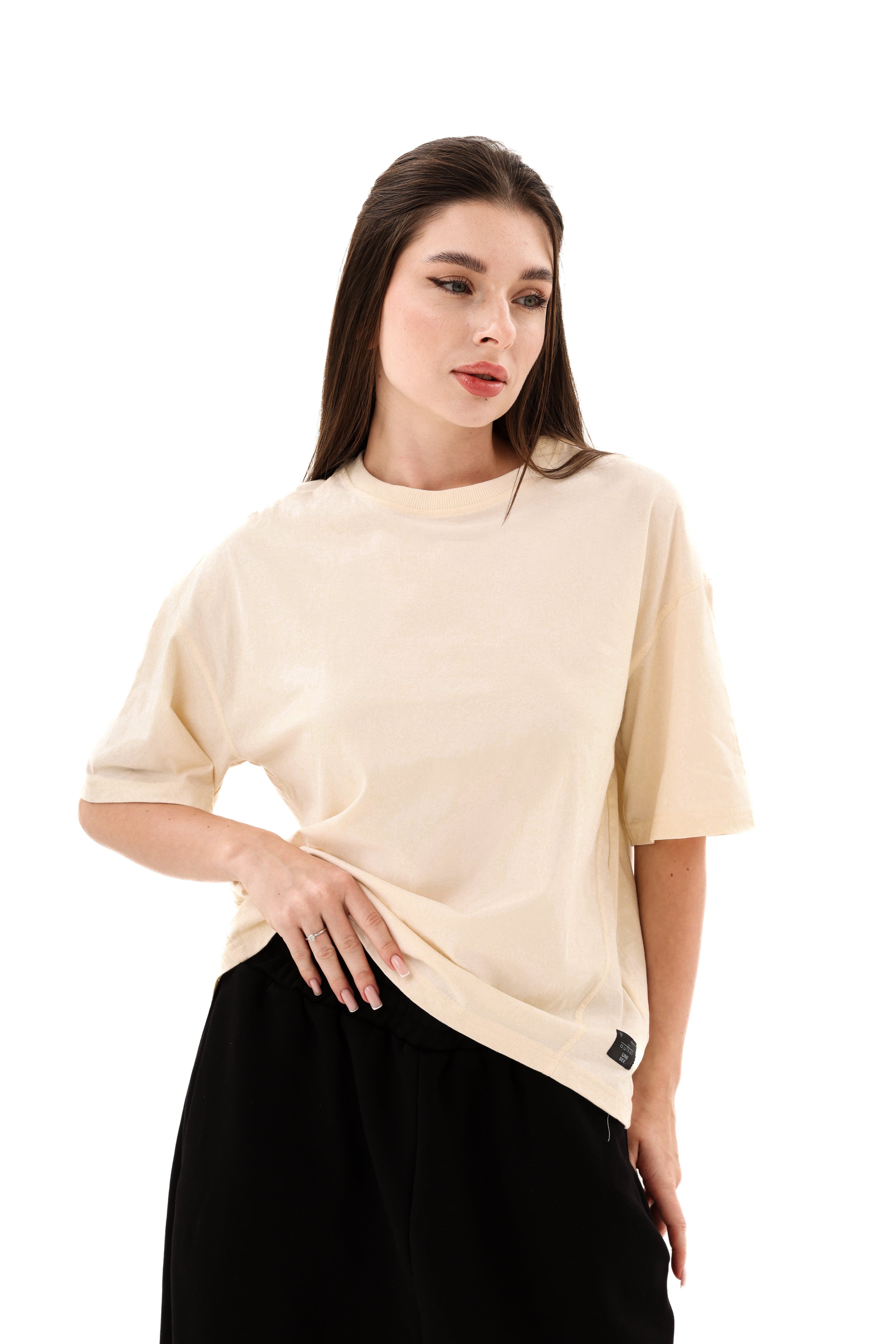 تي شيرت مؤلف بوكسي فيت V01 عاجي