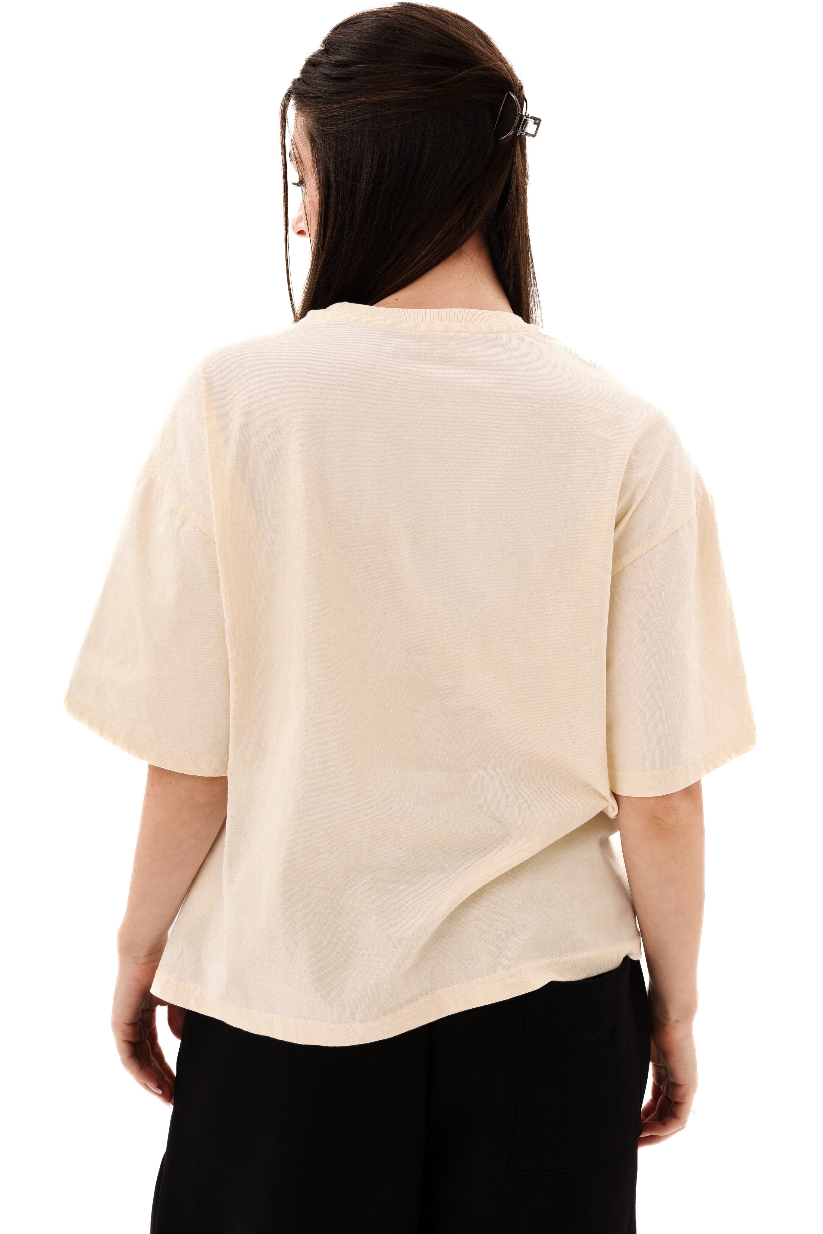 تي شيرت مؤلف بوكسي فيت V01 عاجي