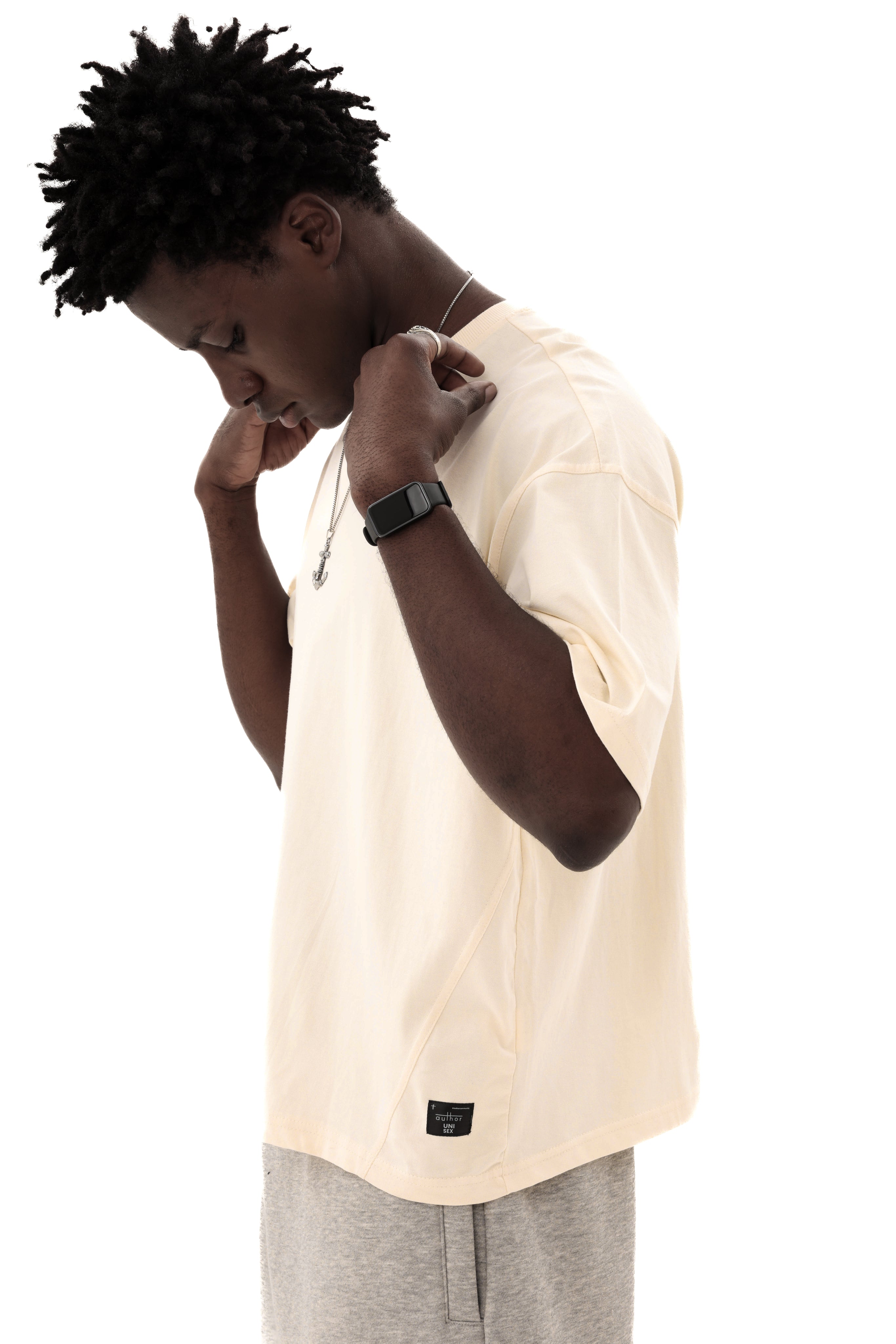 Author Boxy Fit T Shirt V01 Ivory