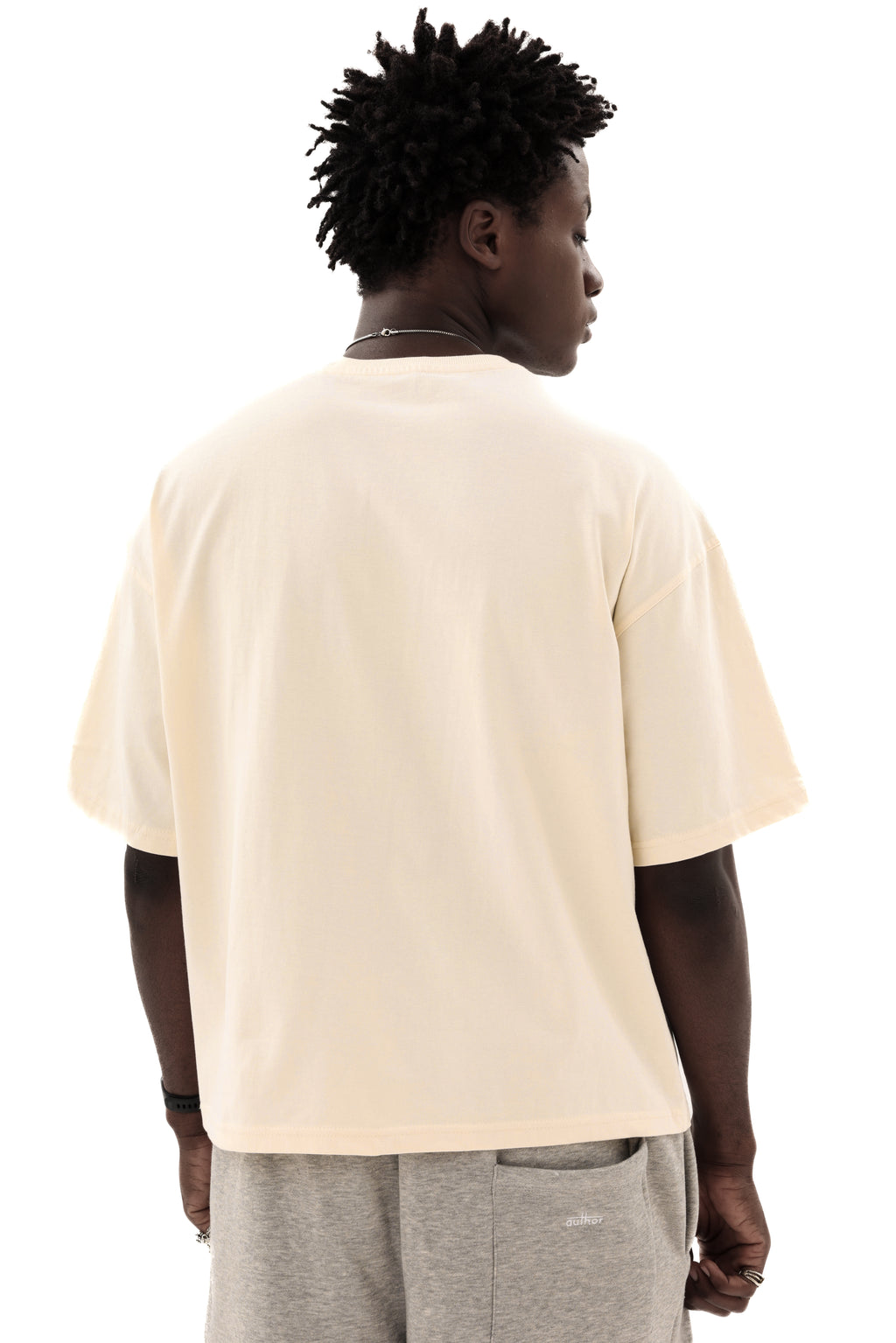 Boxy Fit T-shirt Set V01 (ivory & charcoal)