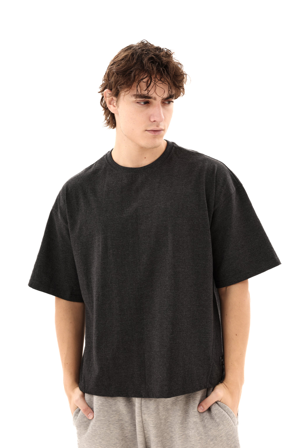 تي شيرت مؤلف بوكسي فيت V01 فحمي