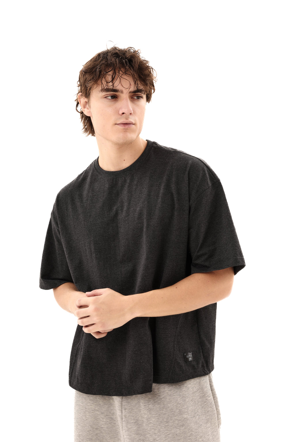 تي شيرت مؤلف بوكسي فيت V01 فحمي