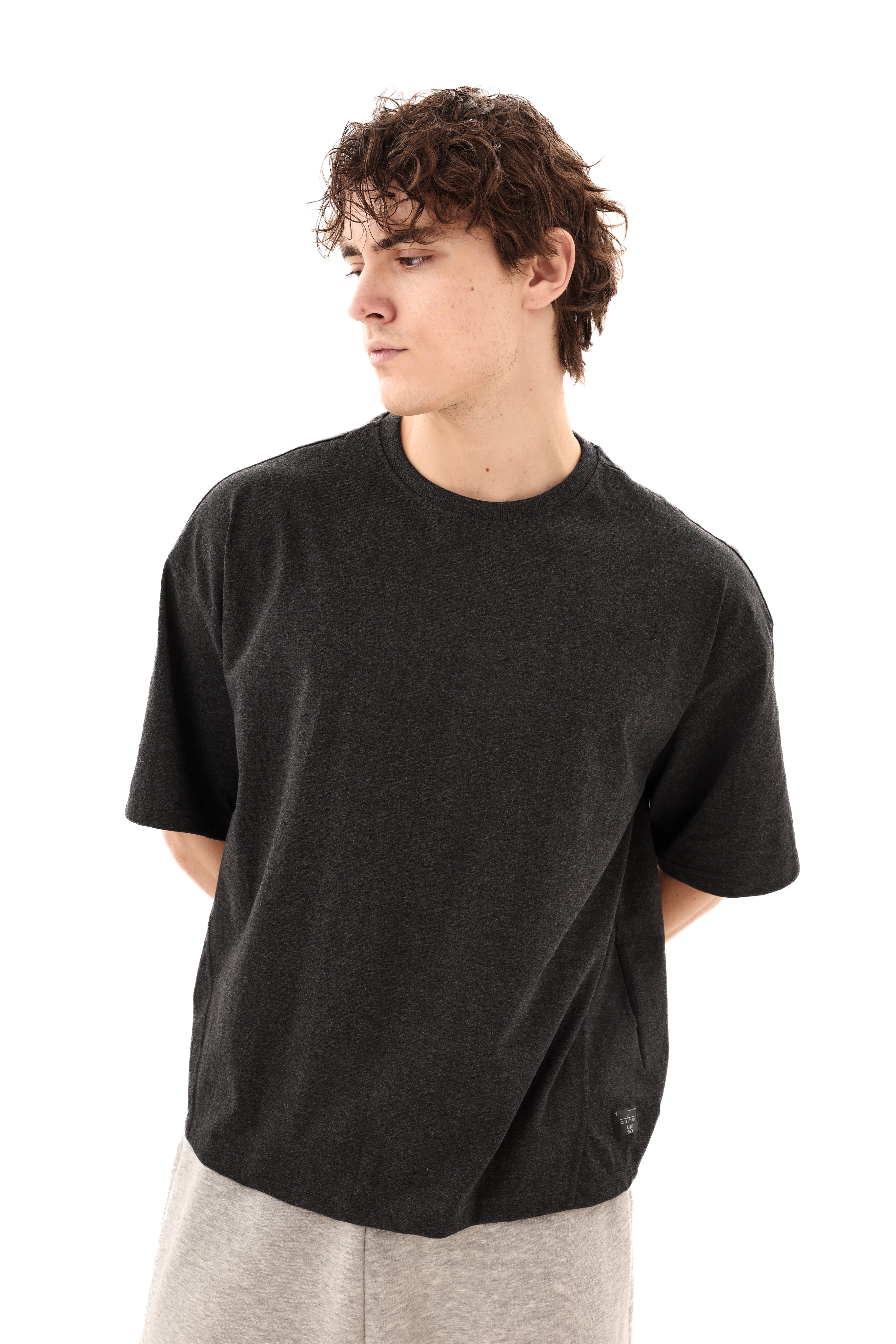 تي شيرت مؤلف بوكسي فيت V01 فحمي