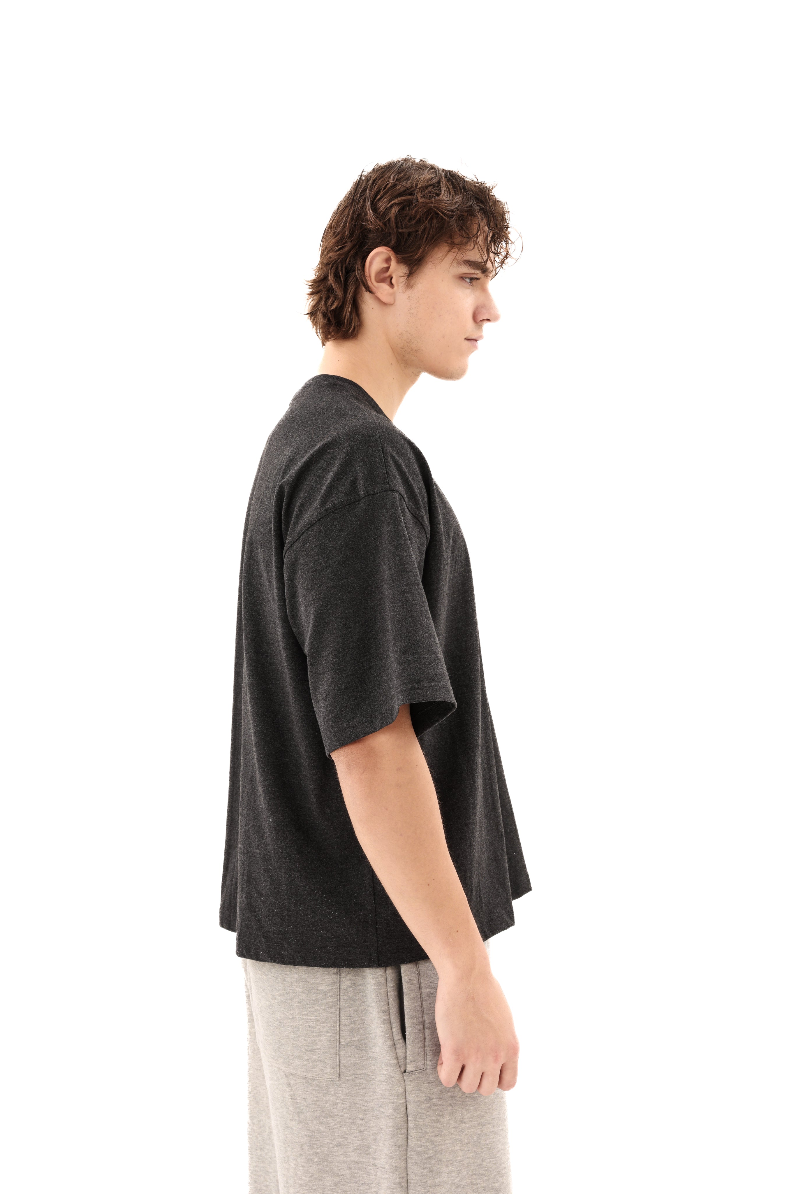 تي شيرت مؤلف بوكسي فيت V01 فحمي