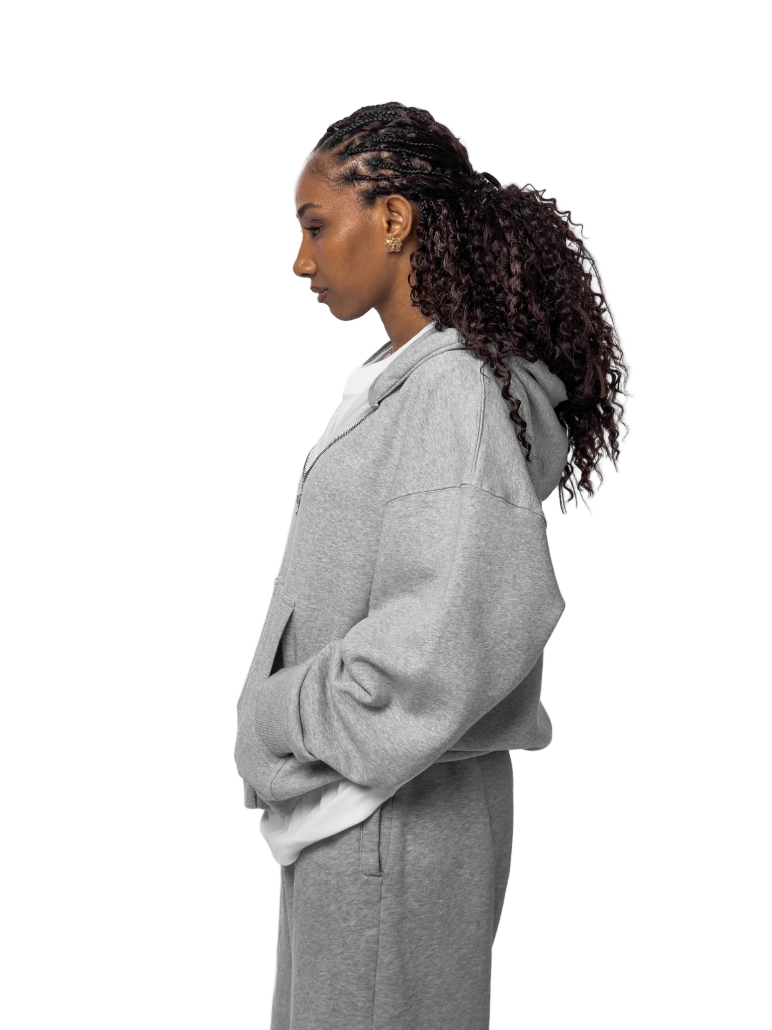 Author Boxy Zip-Up Hoodie | Grey