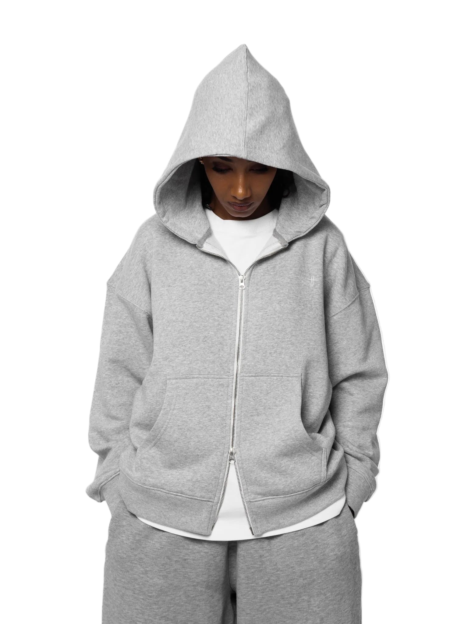Author Boxy Zip-Up Hoodie | Grey