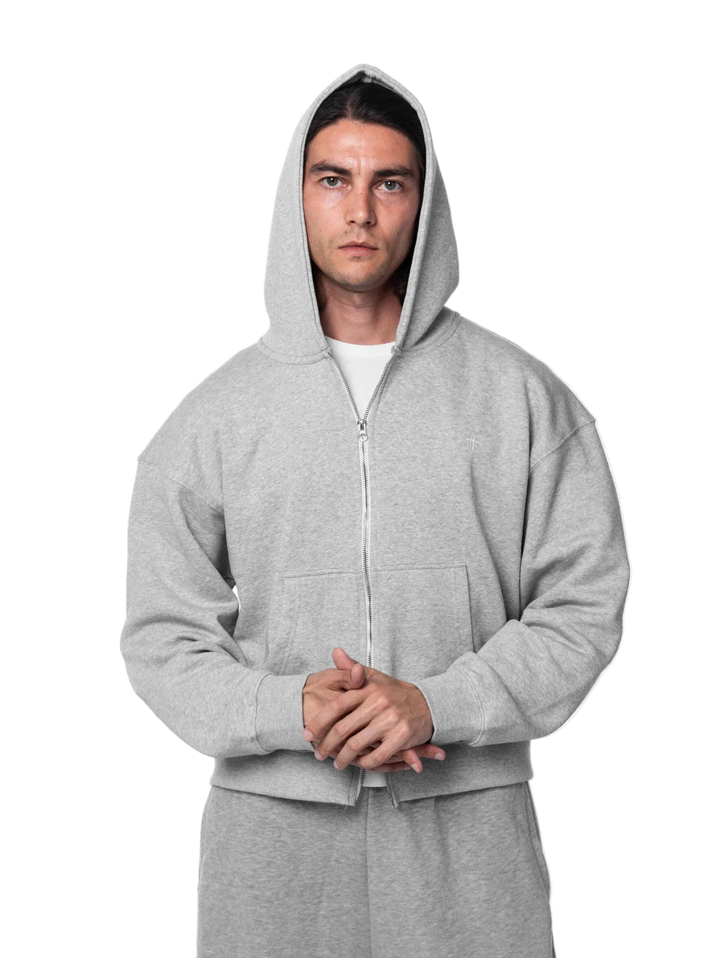 Author Boxy Zip-Up Hoodie | Grey